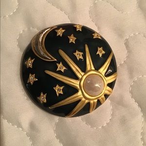 Lagerfeld “Sun Moon Stars” Enamel Brooch